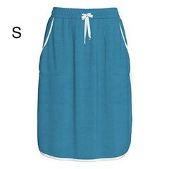 LuLaRoe Women’s Straight Pencil Skirt Blue Solid Knee Pockets Drawstring S