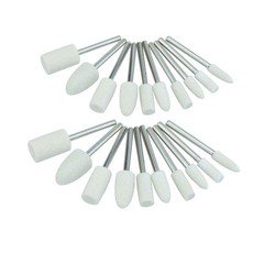Luo ke 20 Pcs Felt Polishing Bits, 1/8" Shank Compressed Wool White