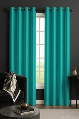 Luxury Glow Faux Silk Curtain Panel-1 Panel, 8 Grommets, Light Blocking 54 x 84