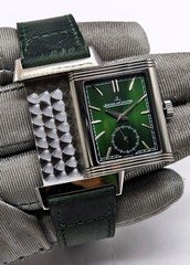 Luxury Jaeger Lecaultre Reverso Green Sub Dial Quartz Men's Wrist Watch Pen