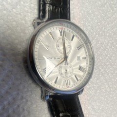 Luxury Refurbished used Men's Dress Wristwatch Silver Dial Roman Numerals Date 