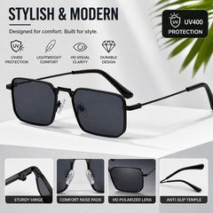 Luxury Square Sunglasses UV400 Retro Fashion Shades for Men Women
