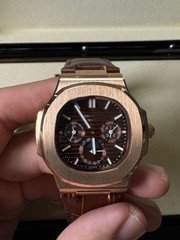 Luxury watch 40mm Brown Dial Automatic Leather Strap Box