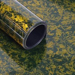 Lypumso Forged Carbon Fiber Vinyl Wrap Gloss Gold 1ft x 5ft