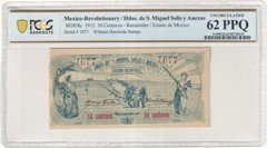 M2858c Mexico Revolution Temascalcingo 50 Centavos 1915 PCGS UNC 62 PPQ