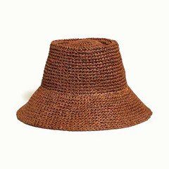 Madewell Brown Crochet Paper Wide Brim Sun Hat Women’s S/M Solid Beach