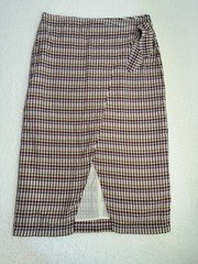 Madewell Multicolor Plaid Seersucker Wrap Midi Skirt Tie Waist Size 6