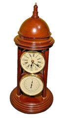 Mahogany Clock Thermometer by ZentRa Desktop Mantel Table Battery Operated Gift