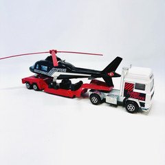 Majorette Super Movers Turbo Copter Set w/ Helicopter * Volvo Truck * Trailer