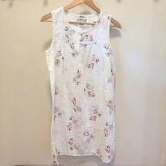 Marisa Christina Vintage 90s NWT Cotton Swiss Dot Floral Nightgown White Small