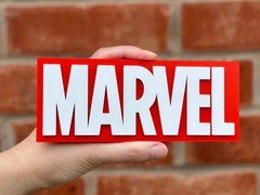 Marvel Logo Sign 3D Wall Art Desk Shelf Display Decor Avengers MCU Collectible