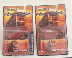 Matchbox BEST OF BRITISH Routemaster Double Decker Bus Lot (2) Red Sealed