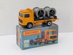 Matchbox Superfast MB26 Volvo Cable Truck RARE MIXED WHEELS - VNM/Boxed