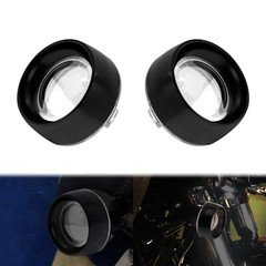 Matte Black Light Trim Ring Bullet Turn Signals Clear Lens For Harley Sportster