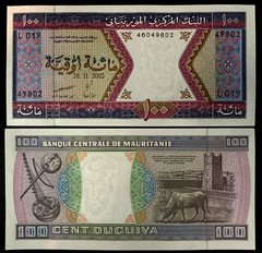 Mauritania 100 Ouguiya 2002 Banknote World Paper Money UNC Currency
