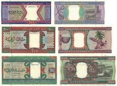 Mauritania 3 PCS Set: 100, 200, 500 Ouguiya (28.11.2002), p4k, p5j, p8c UNC