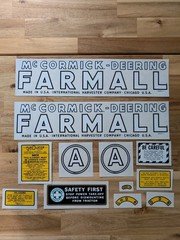 Mc Cormick Deering Farmall Model A Decal Set - NEW FREE SHIPPING