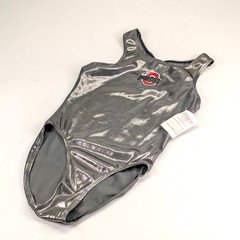 Melody Leotards Ohio State Buckeyes NCAA Gymnastics Metallic Silver Medium NWT