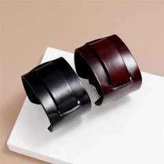 Men's Punk Wide Genuine Leather Belt Wristband Bangle Cuff Bracelet Adjustable