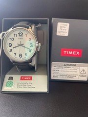 Men’s Timex Easy Reader Watch.  Leather band. 50 Meter Water Resistance