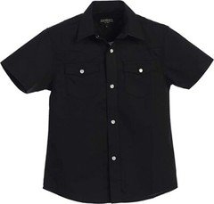 Men's Western Shirt Short Sleeve Solid Pearl Snaps