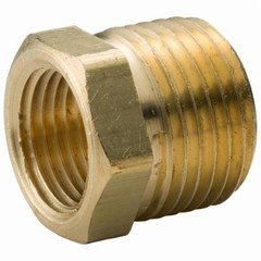 Merit Brass NLBS114-0604 Hex Head Pipe Bushing 3/8x1/4 Brass