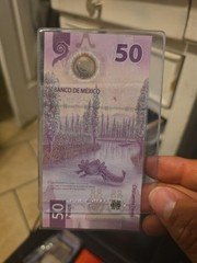 MEXICO 50 PESOS BILL,  "AJOLOTE", CIRCULATED, New Design,  Polymer,  Free Ship!
