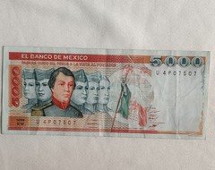 Mexico 5000 Pesos Banknote 1983 Circulated Ungraded Uncertified