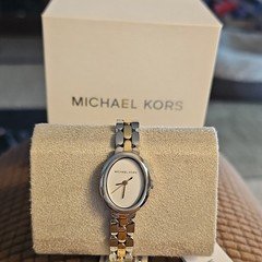 Michael Kors Women's Oval Analog Quartz Watch Two-Tone Bracelet Box/Booklet
