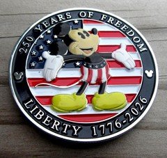 Mickey 250th Anniversary Commemorative Challenge Coin USA 50mm 2D Raised