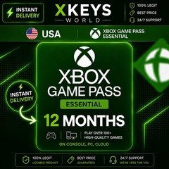 Microsoft Xbox Game Pass Essential 12 Month Membership (Formerly Core)