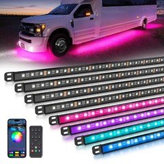 MICTUNING N8 RGBW N3 RGB LED Strips Under Car Tube Exterior Underglow Neon Light
