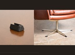 Mid Century Danish Modern Feet Black Chair Replacement Foot Cap Swivel Denmark