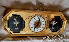 Mid Century Dresden BALLERINA Ornate Figural WALL CLOCK Gold Gilt ELECTRIC Large