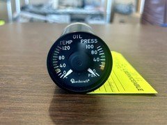 Mid-Continent Oil Temp/Pressure Gauge, P/N 102-380014-3 (Alt: MD63-3), S/N 1378