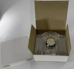 Mikasa Cotillion Desk Mantel Clock Crystal Columns Working Glass No Flaws