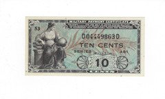 Military Payment Certificate 10 Cent Series 481