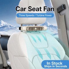 Mini USB Car Seat Back Cooling Fan 3 Speed Portable Quiet Headrest Cooler