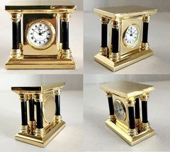 Miniature Brass Adamantine Quartz Mantel Clock Needs New Battery