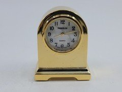 Miniature Hanslin Quartz Desk Trinket Clock Solid Brass Brand New Needs Battery