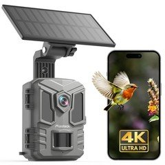 Misstech 4K UHD Solar Trail Camera, Outdoor Wildlife Cameras for Yard Monitor...