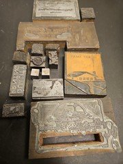 Mixed Lot 15 Vintage Letterpress Printing Blocks  Christmas Miscellaneous German