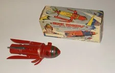 This is a picture showing RARE 1934 BUCK ROGERS 25TH CENTURY INTERPLANETARY SPACE FLEET MODEL IN BOX (IN2)