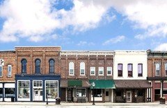 Model RR Bldg FLAT Background Scenery "Small Town Bldg 03" Choose size N-HO-O