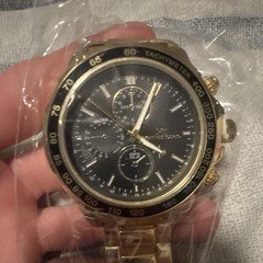 Montres Carlo model 55621 is a large gold-tone sport watch