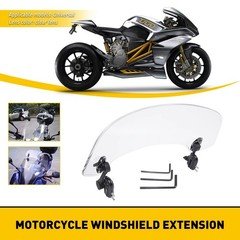 Motorcycle Adjustable Clip On Windshield Screen Extension Spoiler Wind Deflector