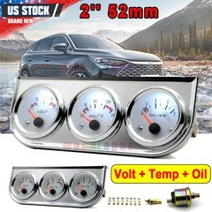 Motorcycle Guage Water Temp Oil Temp/Pressure Gauge 52mm 3 in 1 Triple Gauge Kit