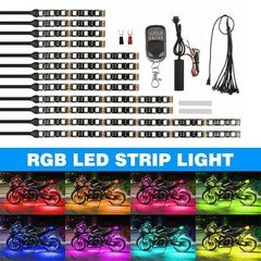 Motorcycle led lights Wireless Remote Mulicolored Neon Glow Light Strips Kit US