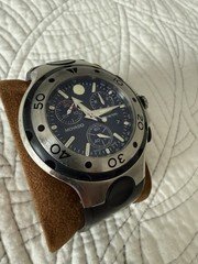Movado Chronograph Wristwatch 200m Black Dial Stainless Steel Rubber Strap