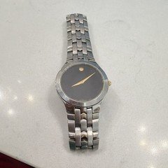 Movado Museum men’s Dress Quartz Swiss Made Black Dial SS Bracelet 30m